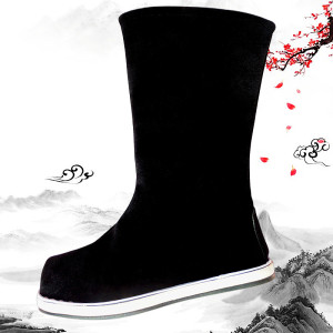 锦心似玉同款钟汉良古装跷头靴子官靴男古风明制锦衣卫飞鱼服皂靴