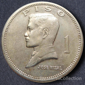 包邮 菲律宾1比索1972年国父何塞·黎刹33mm 外国钱硬币钱币外币