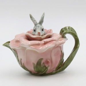 美国 Cosmos Gifts宇宙礼品复古欧式田园风花朵蝴蝶陶瓷茶壶茶具