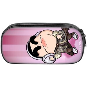 蜡笔小新笔袋大容量双拉链学生铅笔盒文具盒可爱卡通日系收纳盒