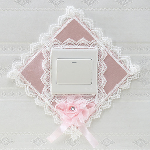 开关保护套布艺蕾丝双开关贴墙贴创意客厅边框灯插座装饰简约现代