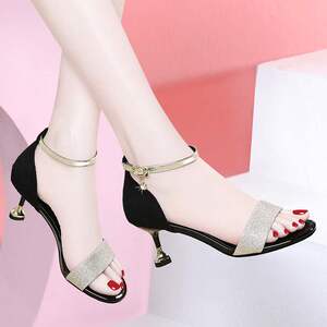 盾狐露趾艾西女鞋新款冰女人凉鞋女细跟夏季2020性感单鞋高跟鞋子