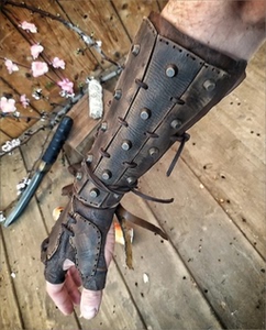 中世纪武士拳击pu皮革护腕手套舞台剧表演cosplay摄影写真道具