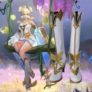 王者荣耀cosplay鞋靴貂蝉金色仲夏夜之梦cos鞋子来图定制男女增高