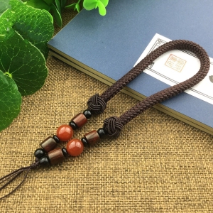 男士高档红玛瑙手工编织手把件挂绳手玩把玩绳文玩挂件绳子