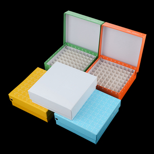 纸质冷冻盒81格翻盖冻存盒连盖81孔纸盒彩色防水1.5ml/2ml样品管