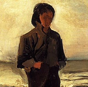 梵高海边的渔夫原版画芯陈丹青局部李诞同款头像带画框