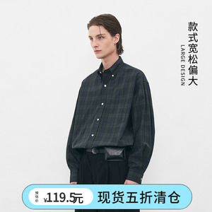 韩国正品 PARTIMENTO 2024秋季新款男士潮流A-线条宽松长袖衬衫