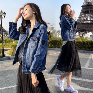 牛仔外套春季2019新款chic春秋季韩版牛仔衣宽松配裙子的夹克女装