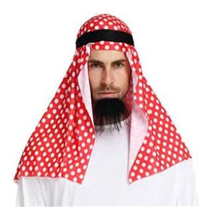 中东沙特阿拉伯迪拜男士帽子土豪经典红格包头巾伊朗配长袍大方巾