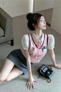 马甲线衫两件套