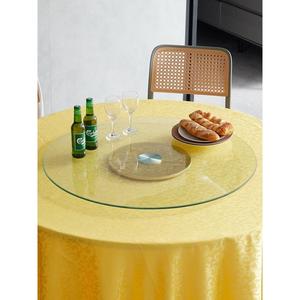 餐桌用转盘钢化玻璃家圆桌璃饭台带旋转饭桌园台盘面底座玻圆桌面