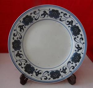 567瓷建国景德镇人民瓷厂青花瓷老盘子民俗老家用古董全品实物照