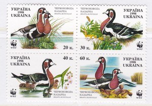EA180 乌克兰1998年 野鸭（WWF）邮票 新4全