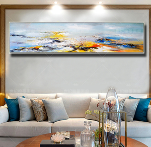 纯手绘抽象油画 赵无极客厅装饰画大幅挂画 沙发背景现代简约壁画