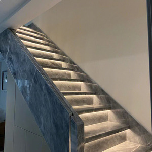 天然大理石楼梯踏步定制别墅防滑台阶定制家用人造鱼肚白石材板材