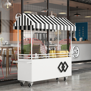 餐车花车摆地摊小推车夜市促销车铁艺售货车户外可移动小吃摊位车