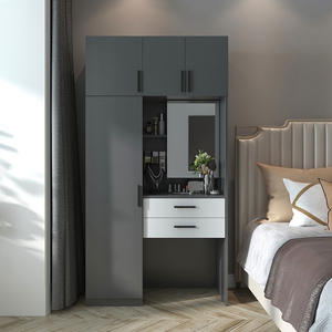 北欧梳妆台衣柜一体收纳梳妆柜现代简约大衣柜梳妆台小户型化妆台