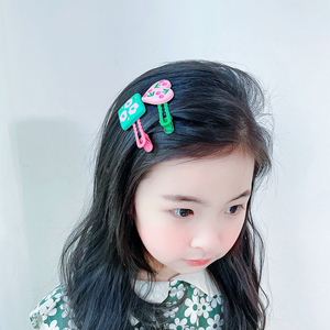 韩国进口彩绘花朵儿童发夹可爱公主碎发边夹宝宝发卡头饰淑女发饰