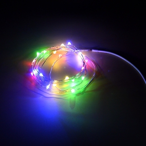 手工diy串珠led灯发财树台灯花瓶纸巾盒果盘灯串手工制作七彩灯光