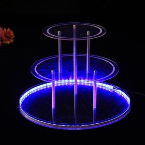 包邮香槟塔婚礼庆典道具新款酒吧婚庆舞台插电发光三层香槟塔架