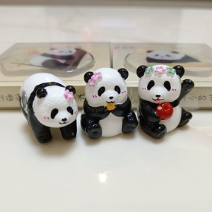 熊猫冰箱贴果赖花花磁铁树脂立体磁性留言贴成都熊猫基地文创礼品