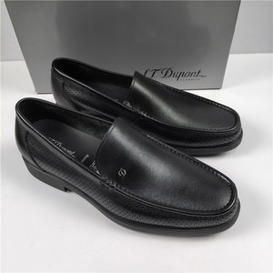 意大利都彭夏季圆头透气韩版休闲软底真皮男鞋男士商务正装皮鞋