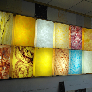 透光石板电视墙客厅雪花石人造云石透光板电视背景墙吧台门头吊顶