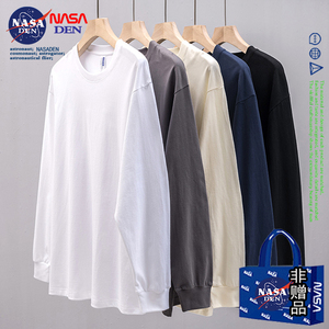 NASA联名纯棉长袖t恤男秋季韩版宽松百搭潮流ins情侣款打底衫上衣