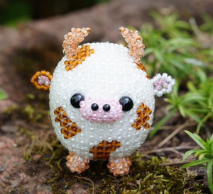 a-06161大头动物手工串珠饰品diy-德系小胖牛高清电子图纸教程