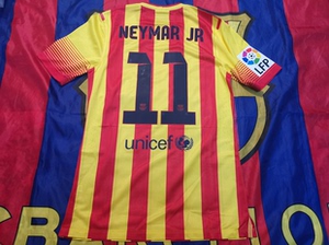 巴塞罗那巴萨1314赛季客场内马尔西甲版更衣室球衣