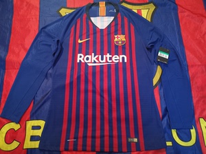 巴萨1819赛季主场长袖更衣室球衣bnwt