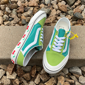 vansеpol万斯绿色潮鞋 正品低帮帆布鞋小草莓板鞋男春夏情侣学生