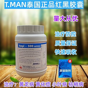 泰国进口红黑胶囊黄龙病黄化病专用药盐酸四环素柑橘脐橙打针输液