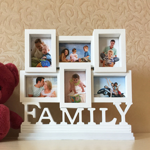 影楼5框6框钱包照片连体摆台组合3寸相框婚纱创意儿童家庭桌摆件