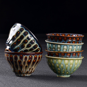 建盏手工孔雀羽毛主人杯功夫茶杯窑变品茗杯陶瓷包银盏茶碗包邮