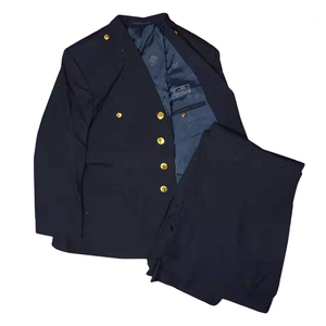 库存正品87式夏常服05春秋全衬毛料藏青色老式军装干部凡立丁套装