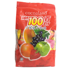 马来西亚百份100糖果cocoaland一百份芒果lot100果汁软糖1000g