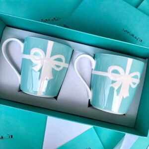 tiffany蒂芙尼蓝对杯骨瓷陶瓷杯马克杯咖啡杯情侣杯子一对情侣款
