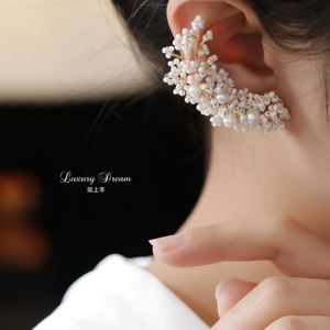 春天耳夹酷帅冷淡丢了一只耳环女高级小米珠仙气珍珠独特设计耳饰
