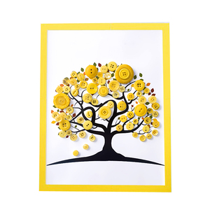 春天夏天秋天冬天儿童手工diy制作扣子大树幼儿园学生纽扣粘贴画