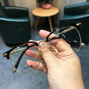 克罗心眼镜框925纯银眼镜架大框大脸男女款纯钛超轻眼镜可配近视