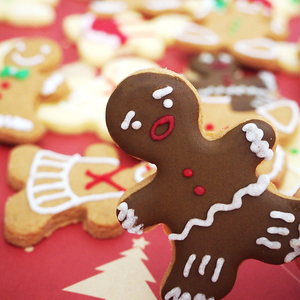 加木木甜 圣诞姜饼人糖霜饼干 姜味奶香味 创意礼物公司年礼盒装