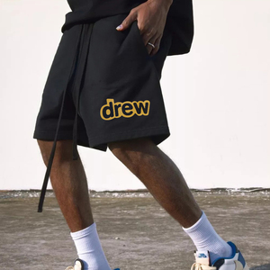 Drew短裤男笑脸潮牌夏季贾斯丁比伯同款美式FOG五分裤子高街嘻哈