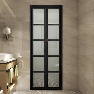 天津定制钛镁合金门折叠门室内门无底轨极窄边厕所门厨房门隔断