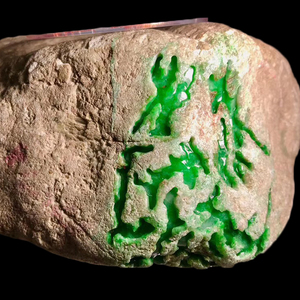 缅甸翡翠原石毛料直播间选料翡翠冰种糯种开窗品质天然翡翠帝王绿