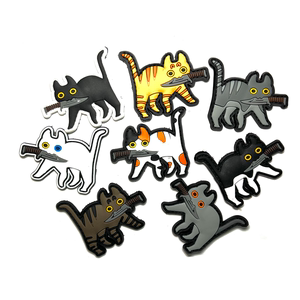 【nrs】小猫咪叼刀魔术贴士气章机能战术背包配件可爱橘猫臂章
