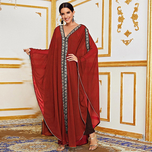 马来服装印尼东南亚摩洛哥尼泊尔蝙蝠袖斗篷长袍女 abaya dresses