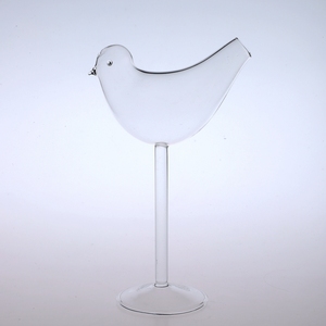 小鸟造型玻璃杯厂家供应创新造型玻璃杯透明玻璃杯葡萄酒高脚杯