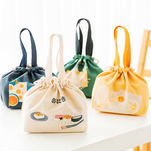 饭盒袋日式带饭包学生上班族帆布手提袋时尚可爱饭兜午餐盒便当包